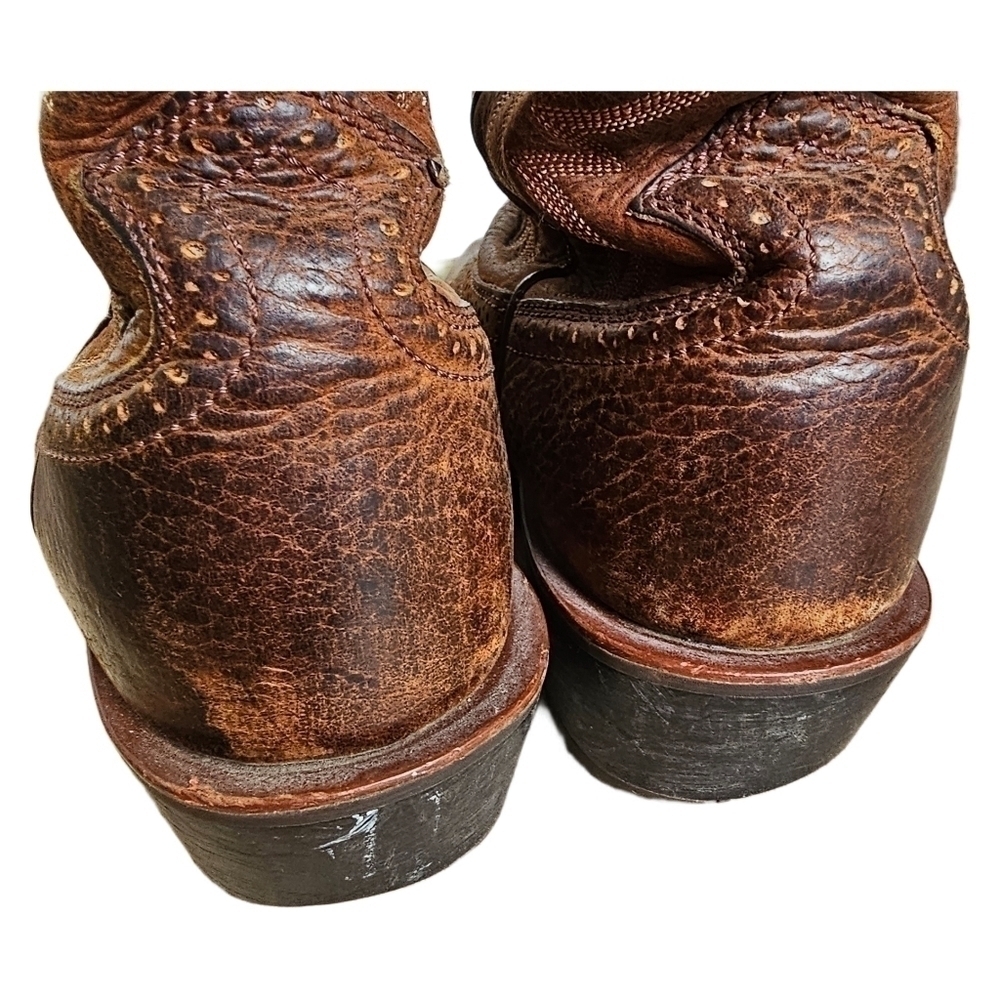 Ariat leather brown western square toe boots - Picture 7 of 15